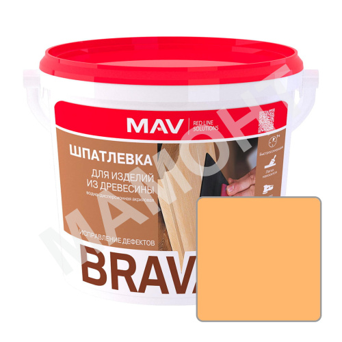 Шпатлевка акриловая MAV BRAVA ACRYL PROFI-1, сосна, 0,5 л (0,7 кг)