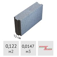 Блок керамзитобетонный 120 x 240 х 510 мм ТермоКомфорт (до 5% колотые)