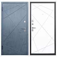 Дверь ЛУАРА Бетон графит / Экошагрень белая Промет