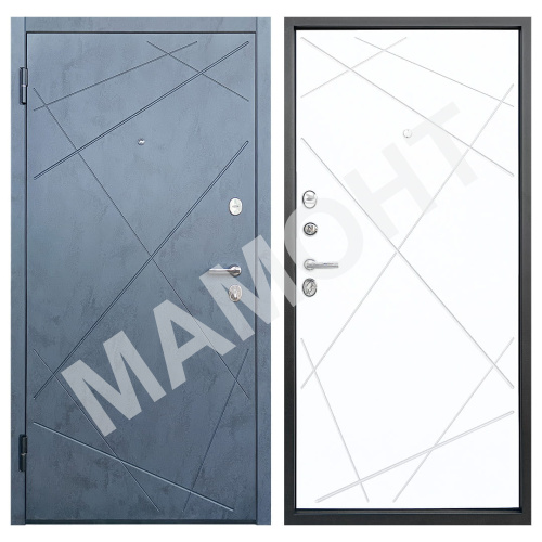 Дверь ЛУАРА Бетон графит / Экошагрень белая Промет