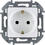 Розетка Legrand INSPIRIA с заземлением со шторками, белый