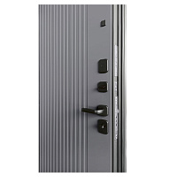 Дверь РОНА Бетон графит / Графит нубук (+ чёрный муар) Промет