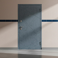 Дверь ЛУАРА Бетон графит / Экошагрень белая Промет