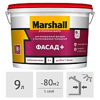 Краска Marshall Фасад+ глубокоматовая, 9 л