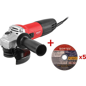 Одноручная углошлифмашина WORTEX AG 1207-6