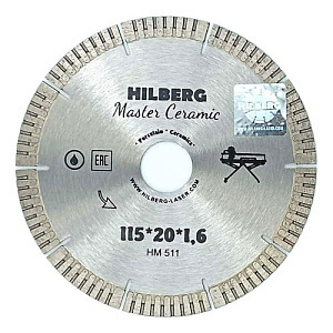 Алмазный круг 115 х 20 мм Турбо-сегментный Master Ceramic Hilberg (HM511)