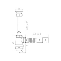 Сифон для умывальника бутылочный 1 1/4" х 40/50 (нержавеющий выпуск) С1015 АНИ Пласт