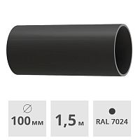 Труба Docke Lux ПВХ 100 мм х 1,5 м, графит
