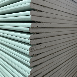 Гипсокартон стеновой (12.5 мм) огне-влагостойкий Knauf 120 x 300 см