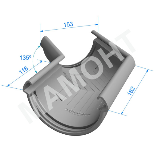 Угол желоба 135° Docke Lux ПВХ 141 мм, карбон