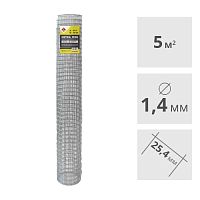 Сетка сварная оцинкованная LIHTAR МИНИ (1.4 мм, 25,4 x 25,4 мм) 1 x 5 м