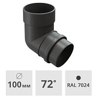 Колено трубы 72° Docke Lux ПВХ 100 мм, графит