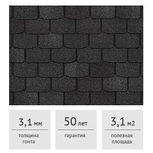 Гибкая черепица Docke PIE PREMIUM Цюрих ежевика, 3,1 м2