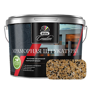 Штукатурка декоративная мраморная Dufa Creative 992-K (фракция 1,0-1,5 мм), 15 кг