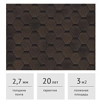 Гибкая черепица ТЕХНОНИКОЛЬ Финская Соната Коричневый, 3 м2