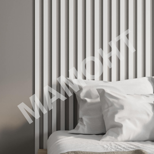 Интерьерная рейка МДФ STELLA Бриона Белая 16 x 40 x 2700 мм - Фото 3