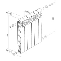 Радиатор алюминиевый Royal Thermo Revolution 500 (белый)