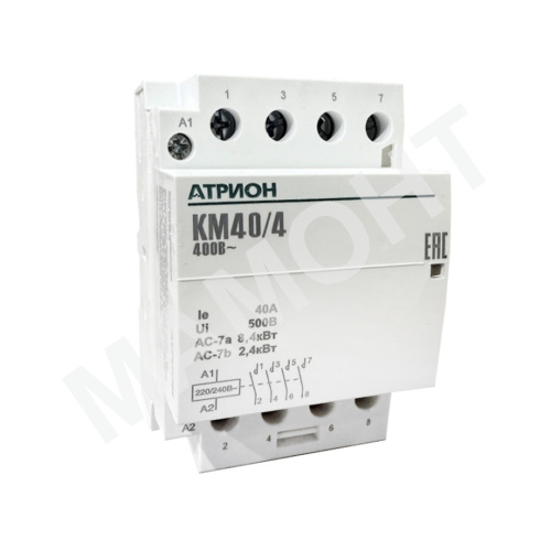 Контактор модульный АТРИОН КМ40/4, 40А, 4НО