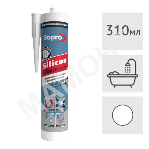 Силиконовый герметик Sopro 050 (10) белый, 310 мл