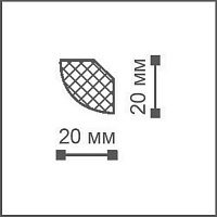 Плинтус потолочный NMC DECOPLINTUS 20 х 20 мм х 2 м, профиль MM, белый