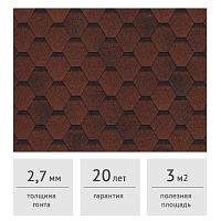 Гибкая черепица ТЕХНОНИКОЛЬ Финская Соната Красный, 3 м2