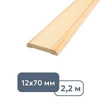 Наличник прямой деревянный 12 x 70 x 2200 мм