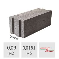 Блок керамзитобетонный 200 x 185 х 490 мм ТермоКомфорт (до 5% колотые)