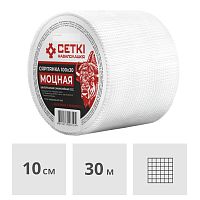 Серпянка стеклотканевая МОЦНАЯ самоклеющаяся СЕТКI НАВАПОЛАЦКIЯ, 10 см x 30 м