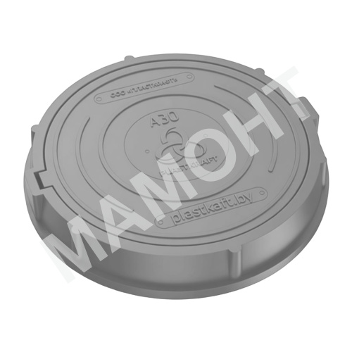 Люк канализационный композитный легкий Plastkraft A30 серый