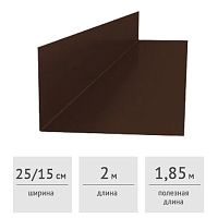 Планка примыкания верхняя 250х147х2000 мм (RAL 8017, темно-коричневый)