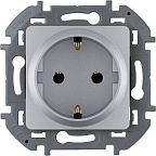 Розетка Legrand INSPIRIA с заземлением, алюминий