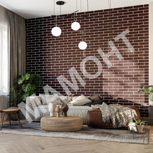 Декоративное покрытие АМК, цвет 404 (темно-красный), имитация кирпича - Фото 3