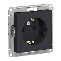 Розетка Systeme Electric ATLASDESIGN с заземлением, карбон