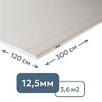 Гипсокартон стеновой (12.5 мм) обычный Knauf 120 x 300 см