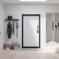 Дверь РОНА Бетон графит / Бетон снежный (+ чёрный муар) Промет