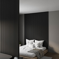 Интерьерная рейка МДФ STELLA Ривьера Black Edition 40 x 30 x 2700 мм