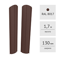 Штакетник металлический ЕВРОПЛАНКА - СВИТЯЗЬ 130 мм, (RAL8017, шоколад)