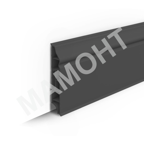 Плинтус напольный фигурный 80 мм 2,2 м Ideal Дюра, 093 Графит