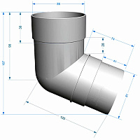 Колено трубы 72° Docke Premium 85 мм, шоколад (RAL 8019)