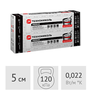 Плиты теплоизоляционные (PIR-плиты) ТехноНИКОЛЬ LOGICPIR Баня Ф/Ф L-50 мм, 0,7 м2