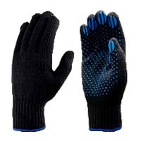 Перчатки х/б с ПВХ "Точка" 10класс (черные)