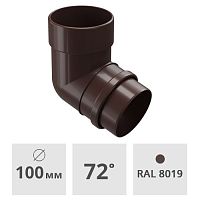 Колено трубы 72° Docke Lux ПВХ  100 мм, шоколад