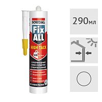 Клей-герметик гибридный Soudal Fix All Hight Tack прозрачный, 290 мл
