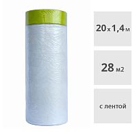 Пленка укрывочная с малярной лентой FIRSTTOOL SPEEDY MASK, 1.4 x 20 м (28 м2)