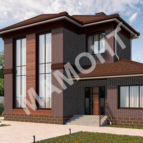Декоративное покрытие АМК, цвет 404 (темно-красный), имитация кирпича - Фото 2