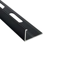 Уголок для плитки алюминиевый Profiling ПО-Г10 черный матовый 2,7 м