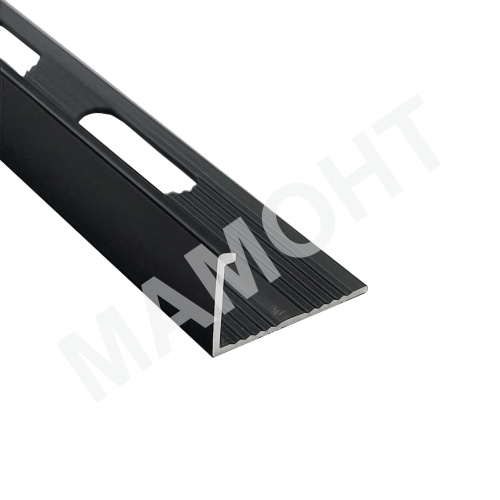 Уголок для плитки алюминиевый Profiling ПО-Г10 черный матовый 2,7 м