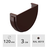 Заглушка желоба Docke Premium ПВХ 120 мм, шоколад (RAL 8019)
