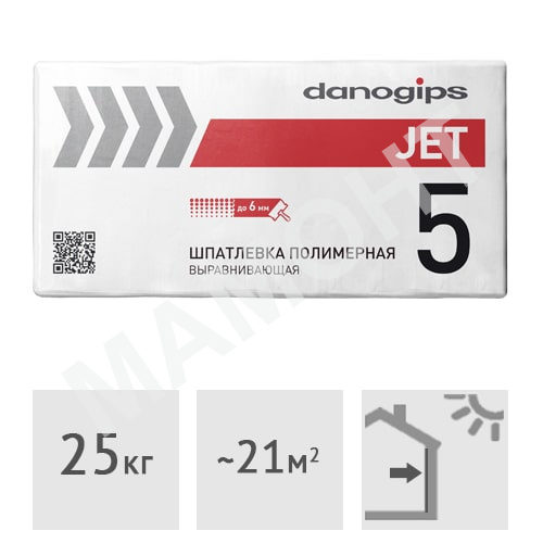 Шпатлевка полимерная DANOGIPS DANO JET 5, 25 кг