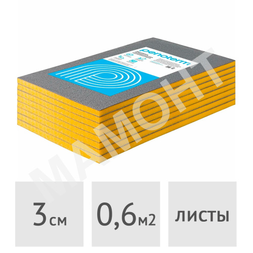 Универсальная тепло-звукоизоляция Евроблок Порилекс НПЭ Л PenoHome 30 х 600 х 1000